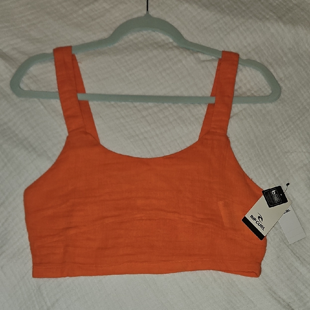 Rip Curl Orange Fitted Crop Tank Top